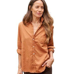 FRANK & EILEEN Eileen Relaxed Button Up Shirt In Toffee Size XS NWT $278